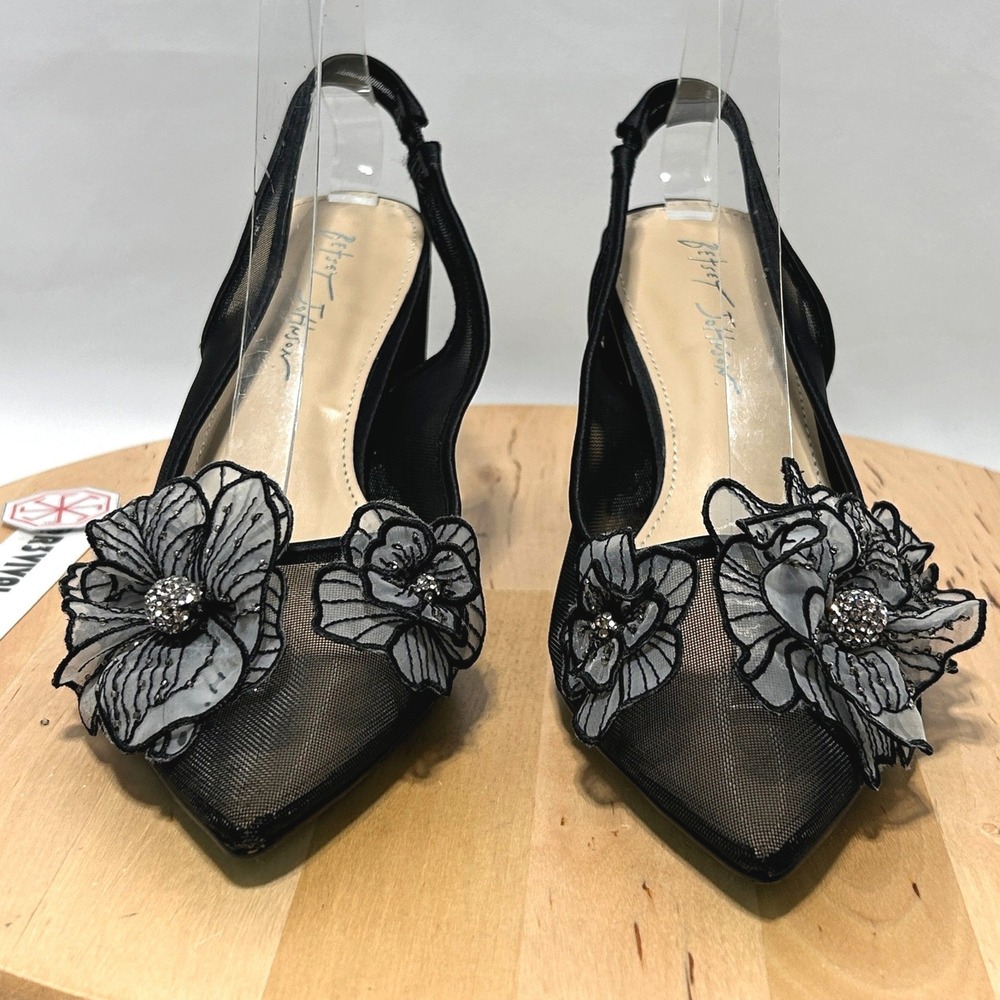 Betsey Johnson Women's Black Petra Slingback Pointed Toe Pump - Size 10M - Picture 6 of 12